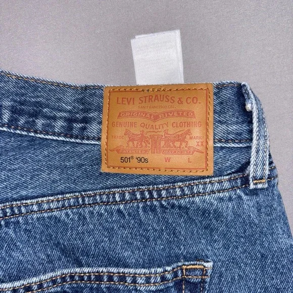 Levi's 501 '90s Premium Jeans W32 L27 Straight Fit Blue Denim Vintage Style - Picture 3 of 11